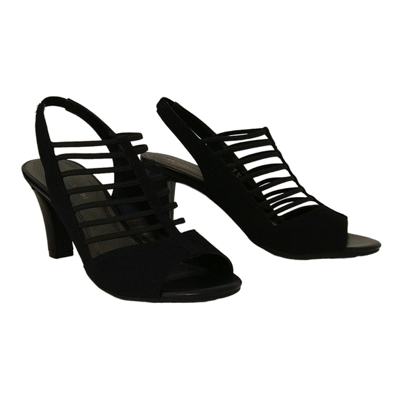 Naturalizer Vanity Black Slingback Fabric Dress Sandals Event Party Modern - Picture 1 of 10